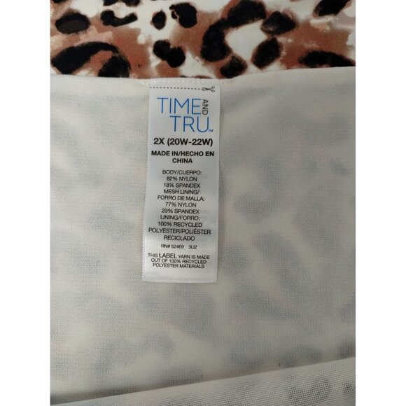 Time and Tru Womens 2XL Watercolor Cheetah Mid Rise Bikini Bottoms - Picture 4 of 5